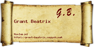 Grant Beatrix névjegykártya